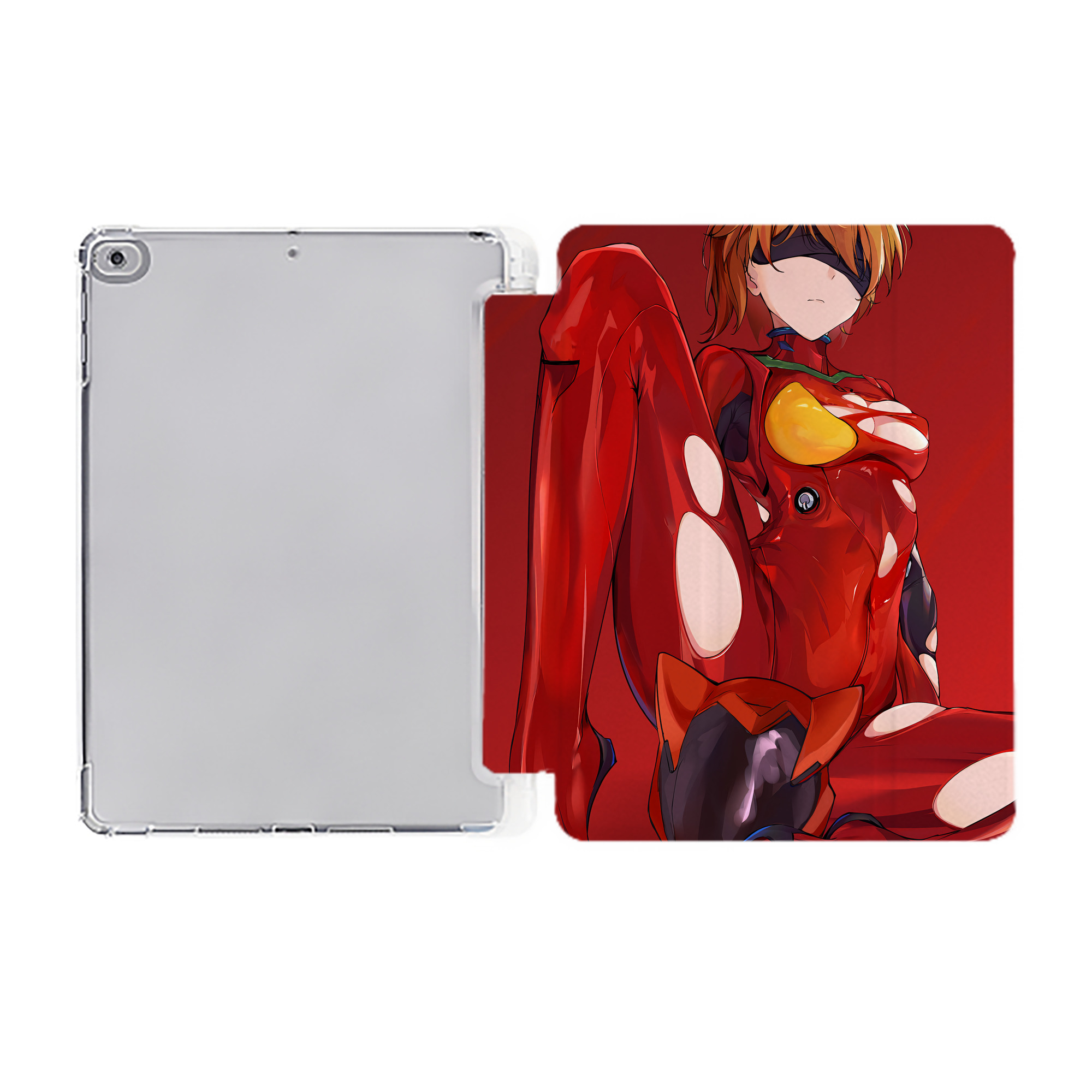 （画像用） EVA 新世紀エヴァンゲリオン IPad ケース ペン収納付き 三つ折りスタンド PUレザー×シリコン 対応機種9.5/10.5/10.9インチ